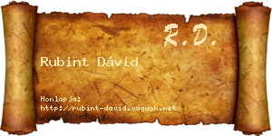 Rubint Dávid névjegykártya